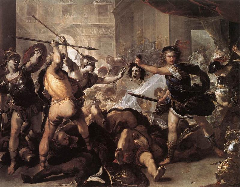 GIORDANO, Luca Perseus Fighting Phineus and his Companions dfhj oil painting image